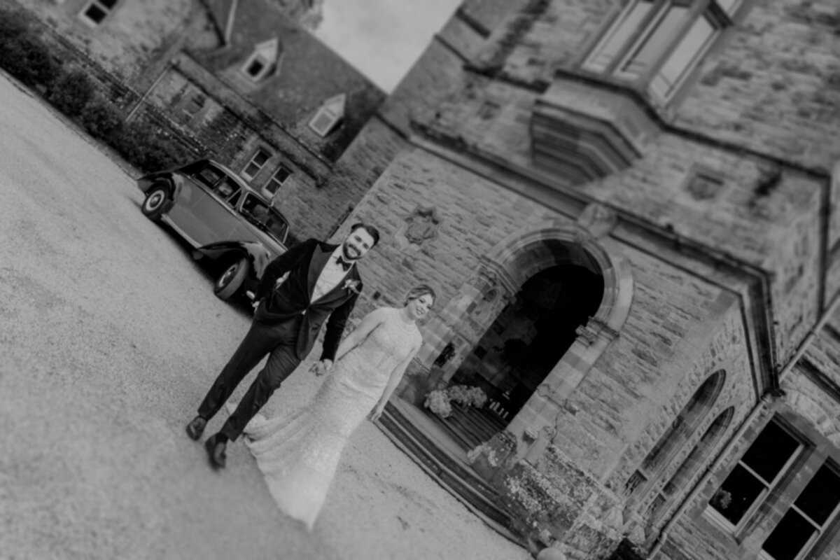 Documentary style image of bride and groom for their Ireland wedding
