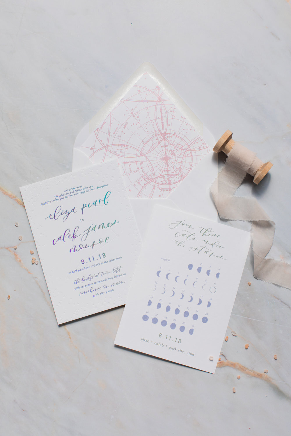 Celestial+wedding+invitations+save+the+dates
