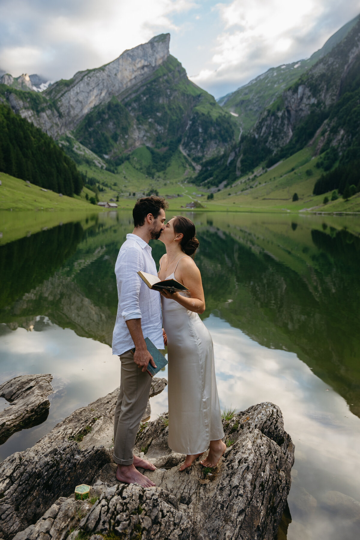 Switzerland Seealpsee lake elopement