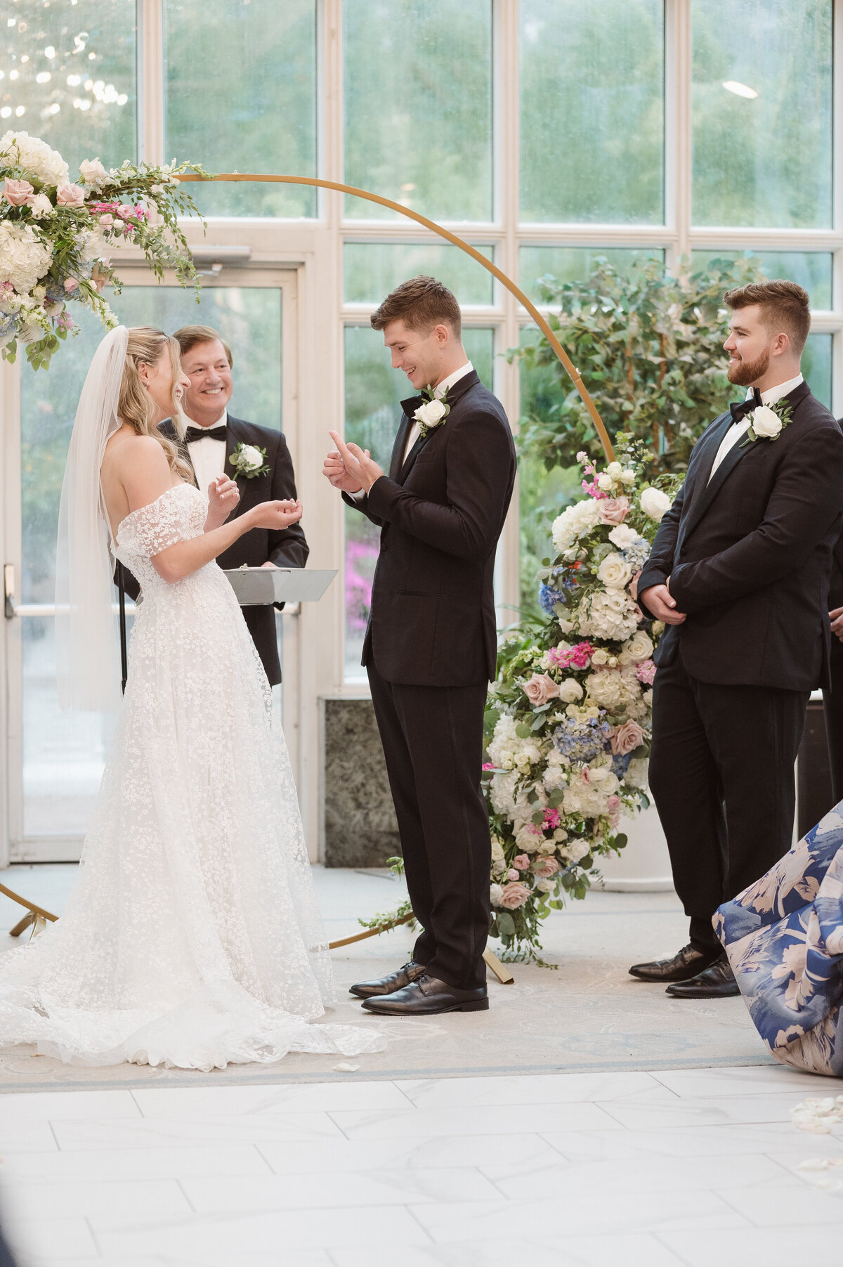 dreamy wedding photos at the madison hotel conservatory NJ