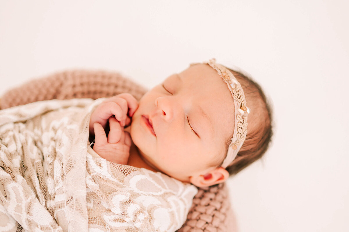 Springfield Mo newborn photography of side profile of sleeping newborn