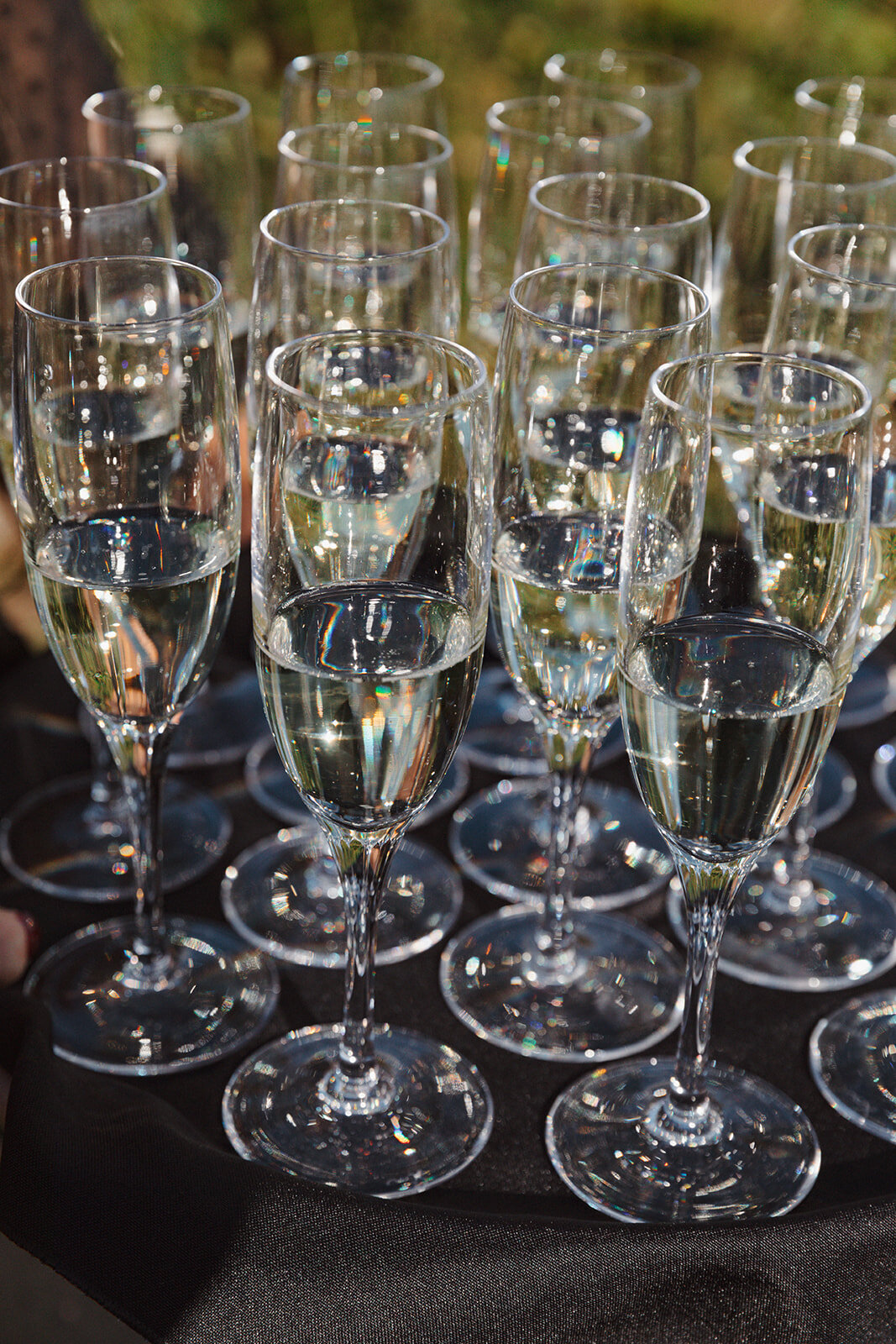 glasses of champagne passed to guests at The Lake House on Canandaigua