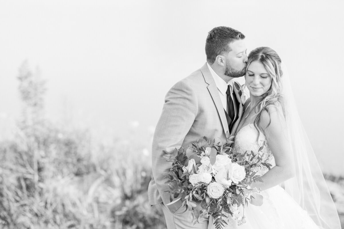 Wedding Photographer Cleveland Ohio Fine Art Black and White bride and groom