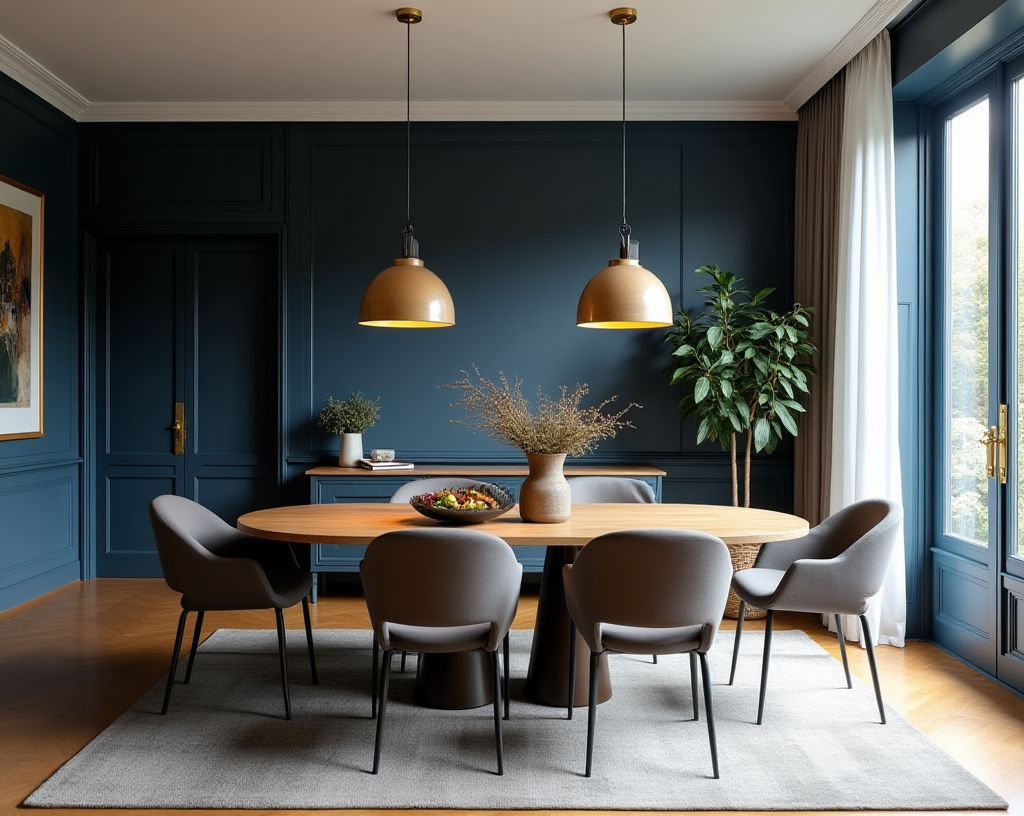 Navy dining room