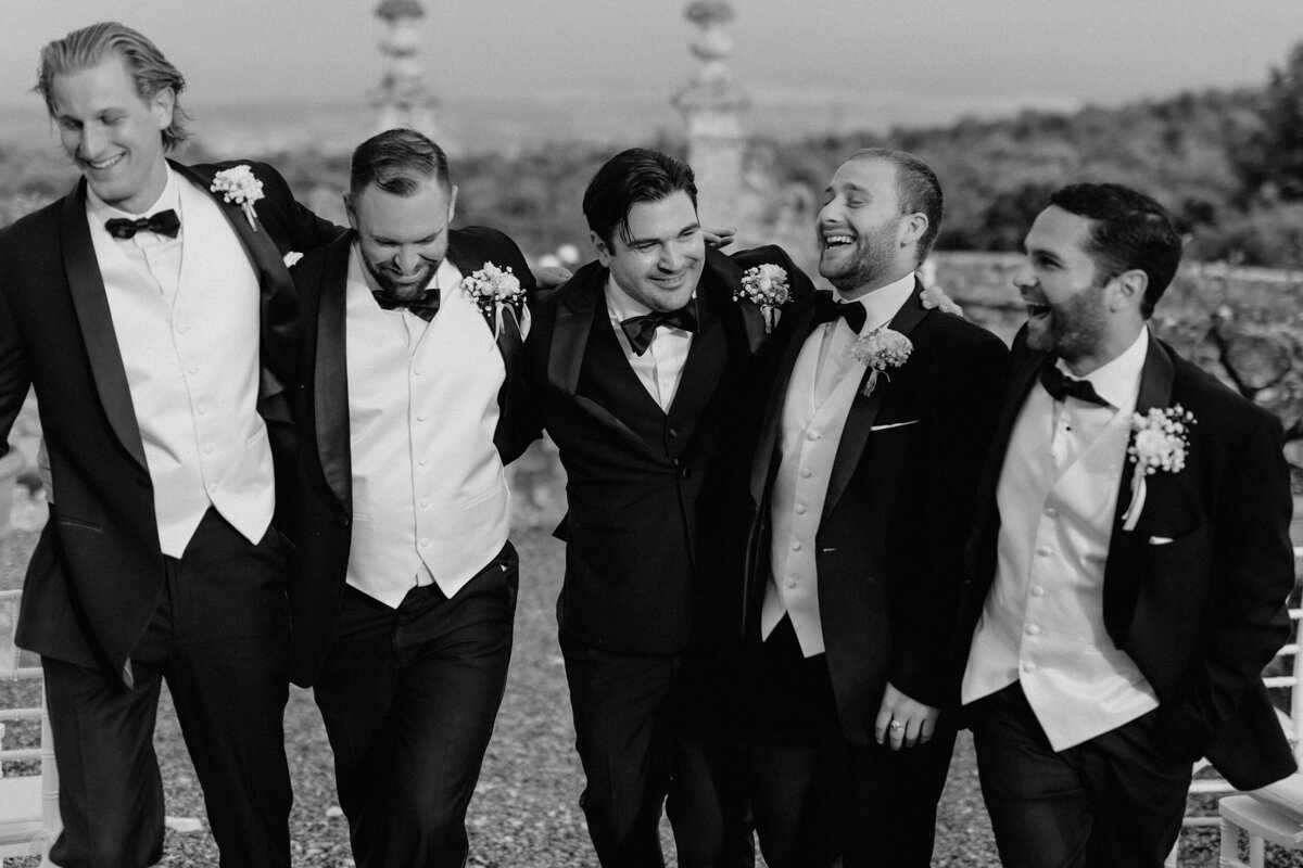 Groom and groomsmen portrait