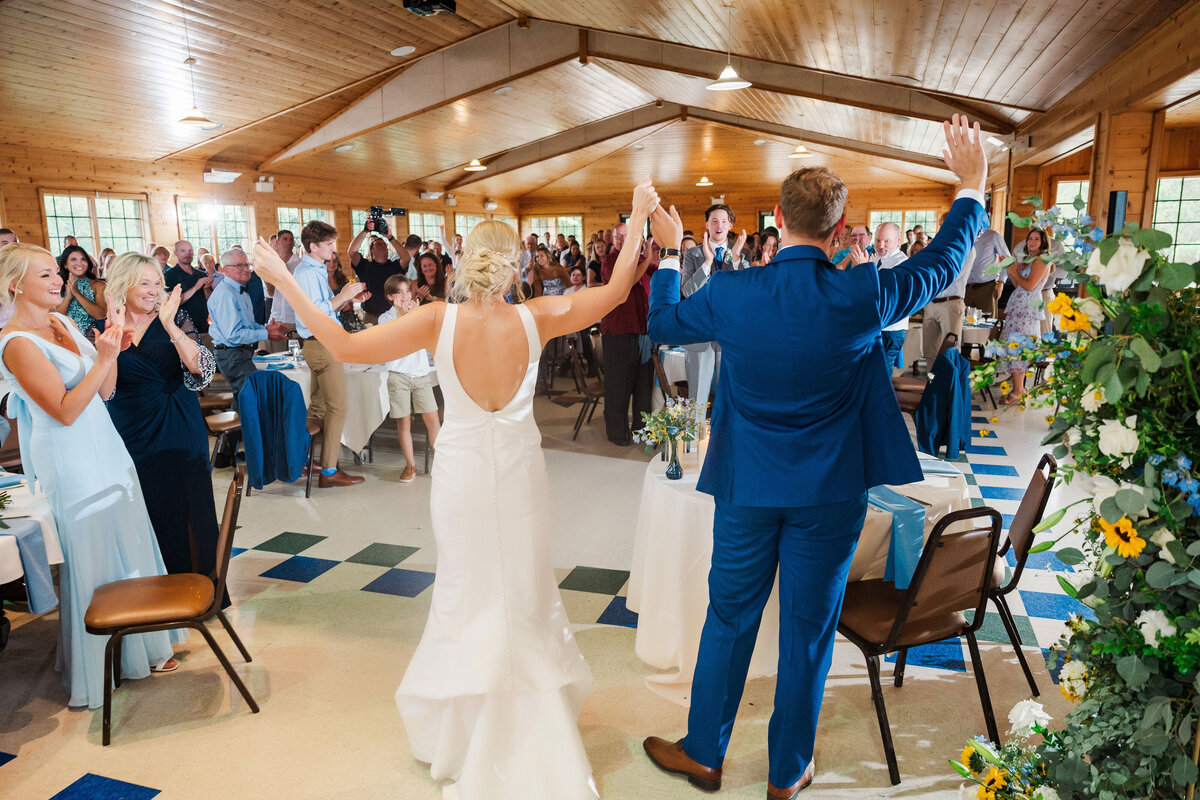 wedding reception introduction for event at kramer hall YMCA Camp Kon-O-Kwee