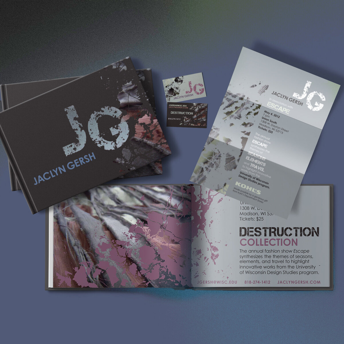 Books and flyer with JG Branding