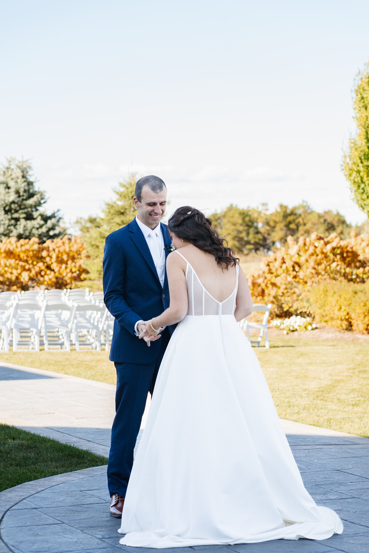 Romantic sunset photos of newlyweds at Waverly Oaks