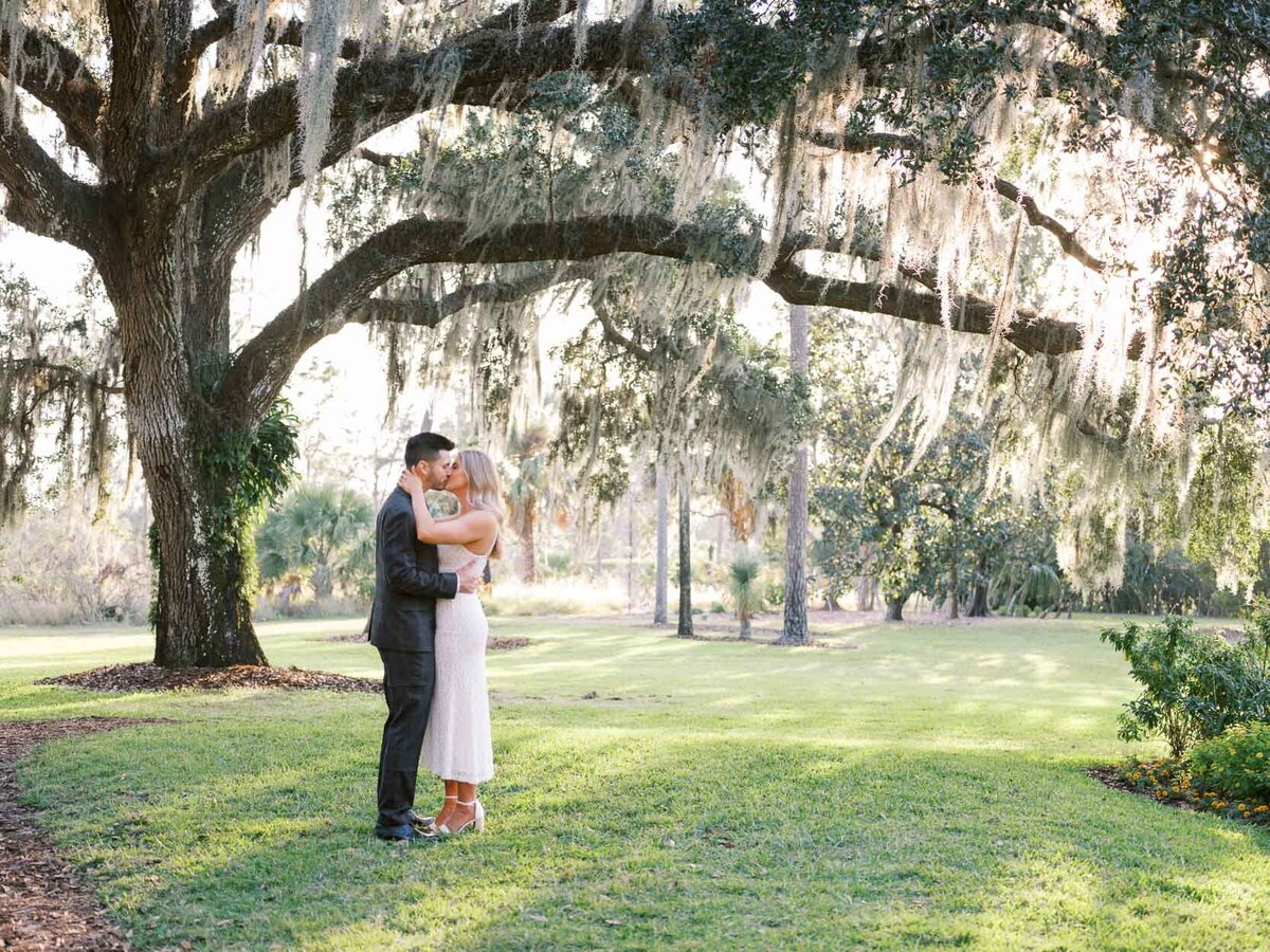 Bok Tower Gardens engagement session for bride and groom in Florida.