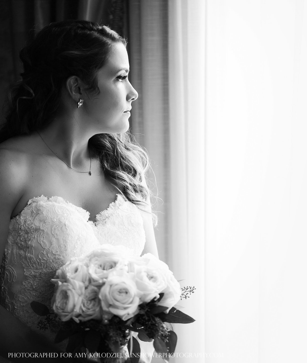 charlotte wedding photographer jamie lucido captures a peaceful moment as the bride awaits her first look with her father