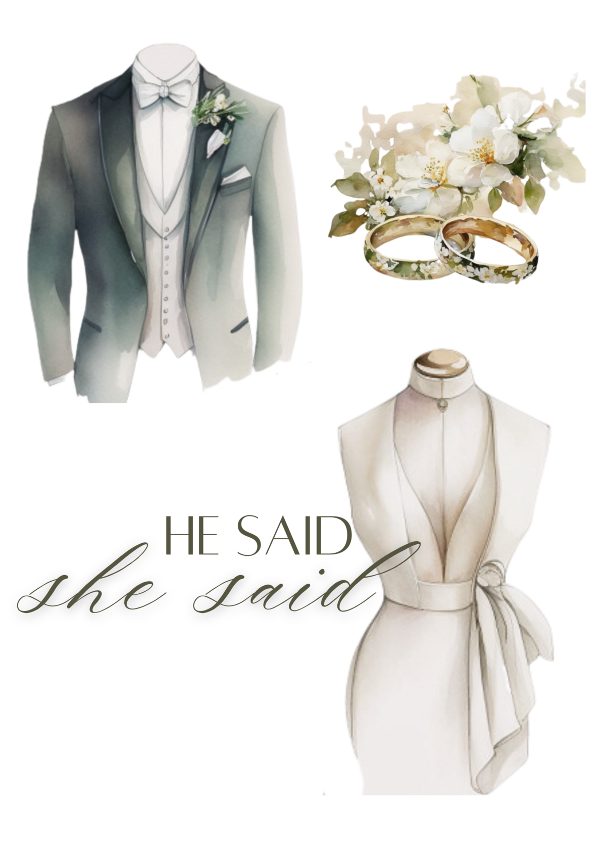 He Said, She Said Wedding Game Templates