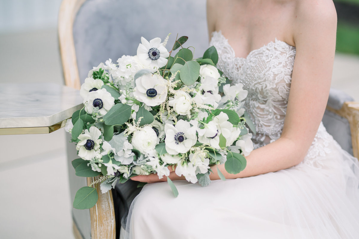 Close-up floral arrangement by Karen Schanely