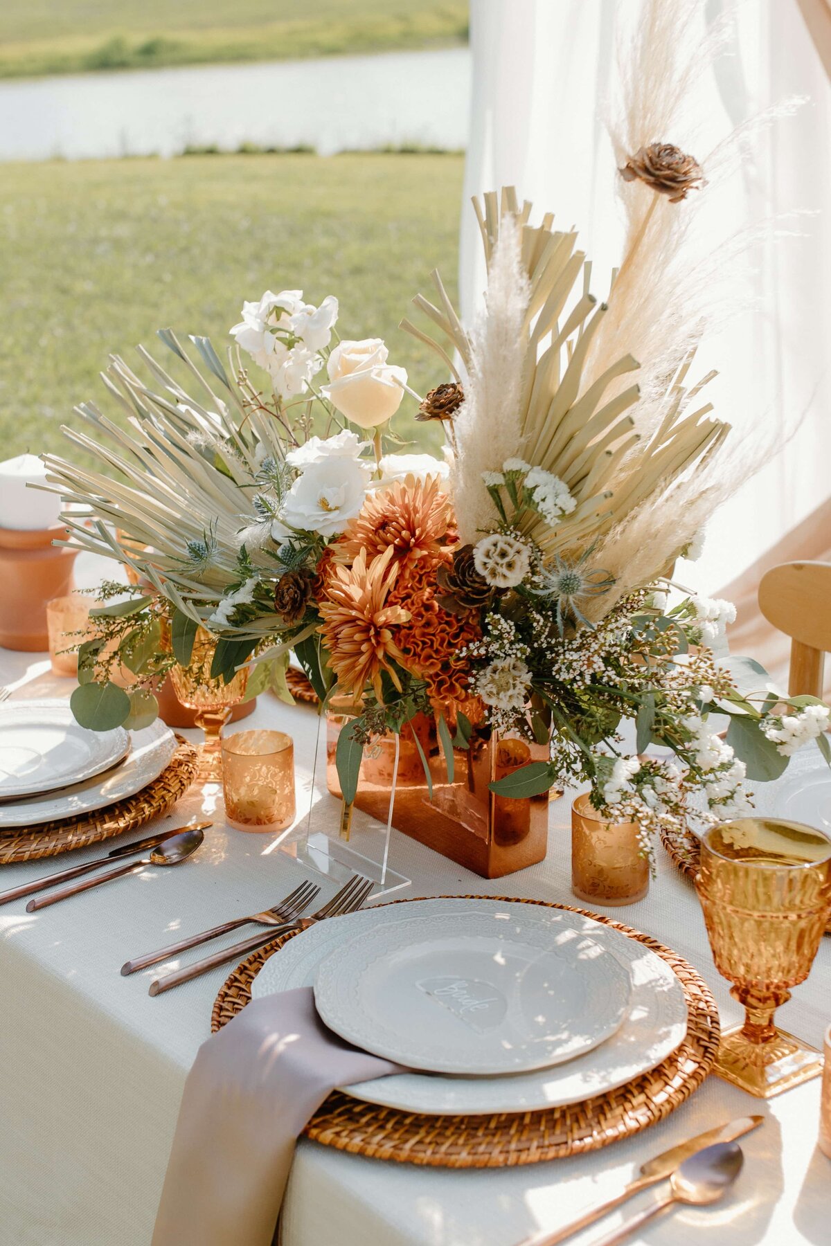 rustic-boho-centerpiece-on-table
