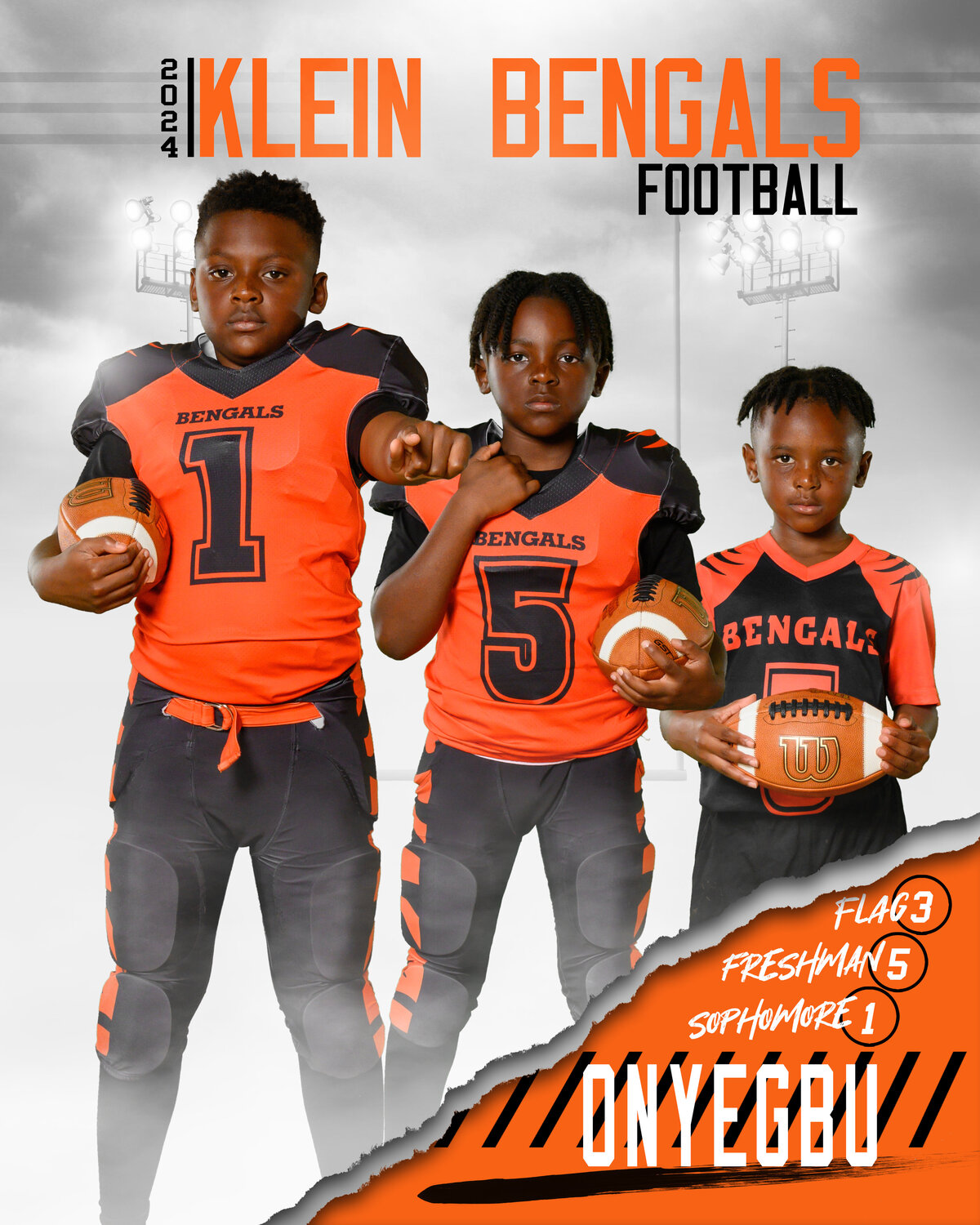 Football Sibling Image Klein Bengals