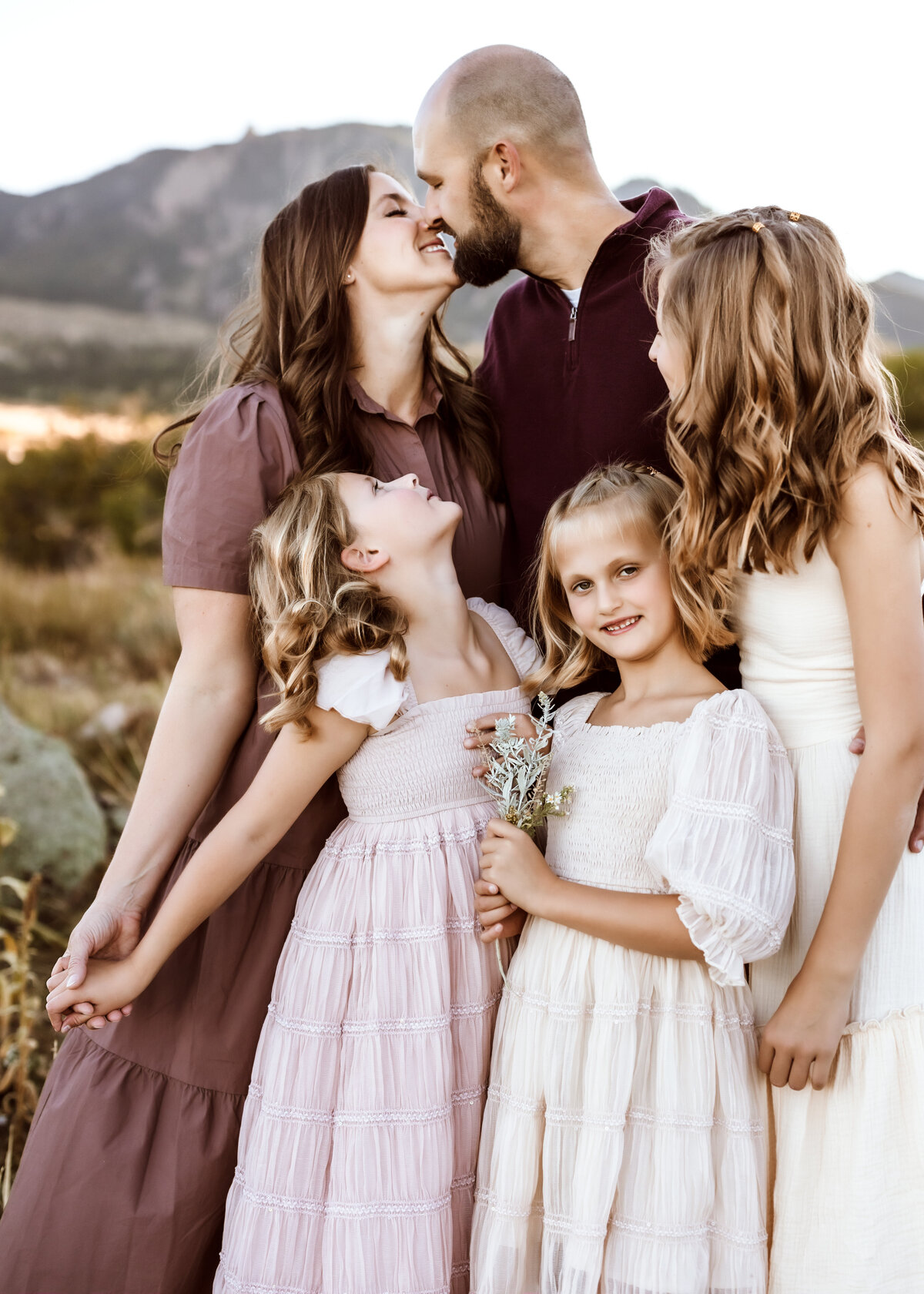 Summer Family Pictures in a field in Boulder Colorado