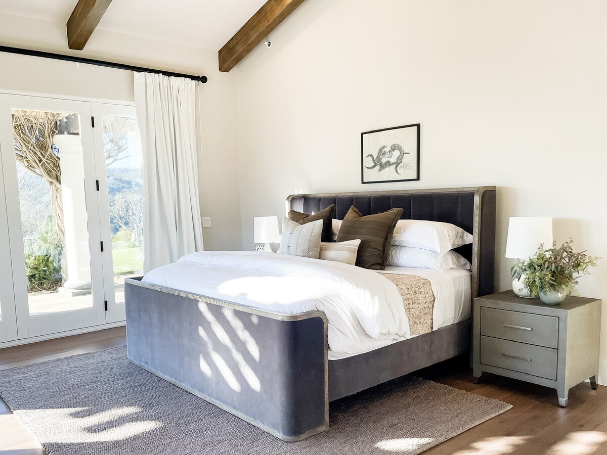 king sized bed in bedroom