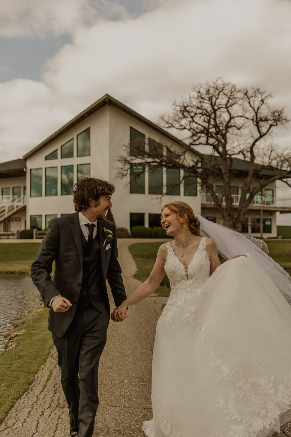 Wedding Couple Grand exit from wedding venue in MN 