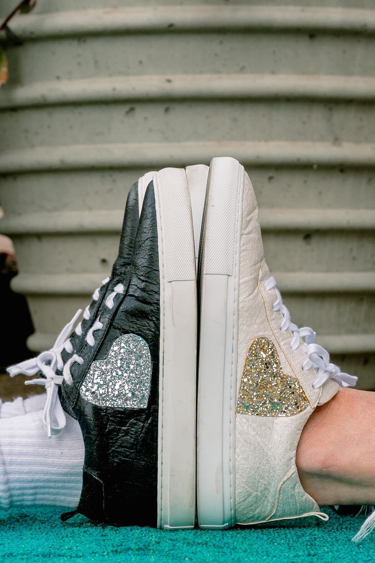 whole hearted shoes black and white pushed together 