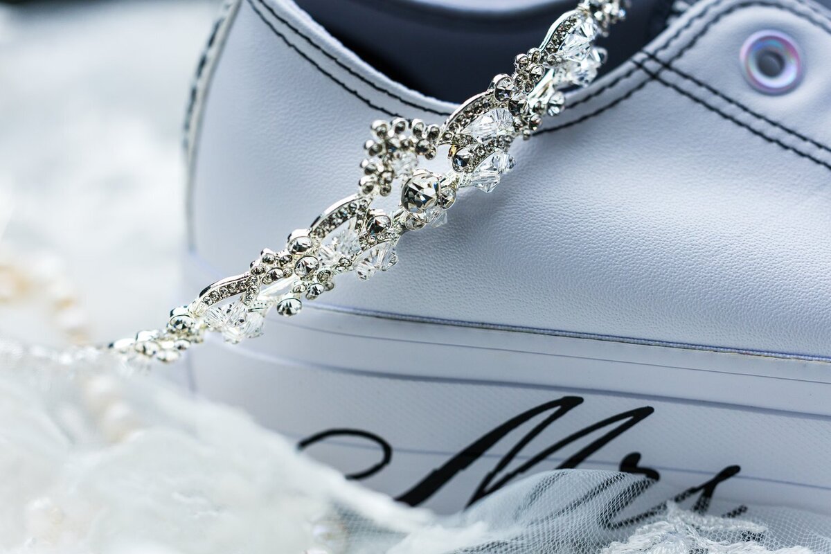 bridal details tennis shoes