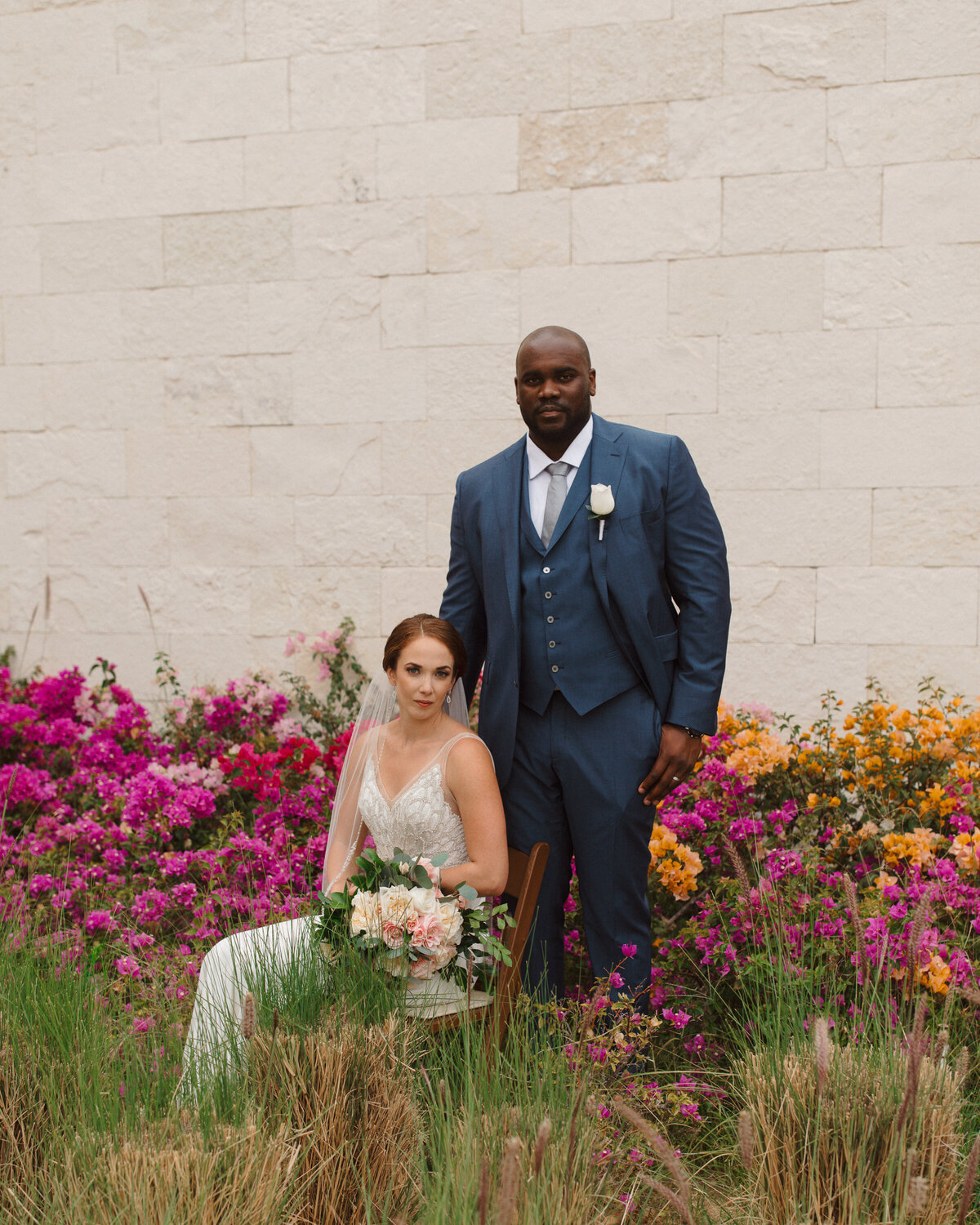 Bride and groom portrait at The Hard Rock Cabo San Lucas