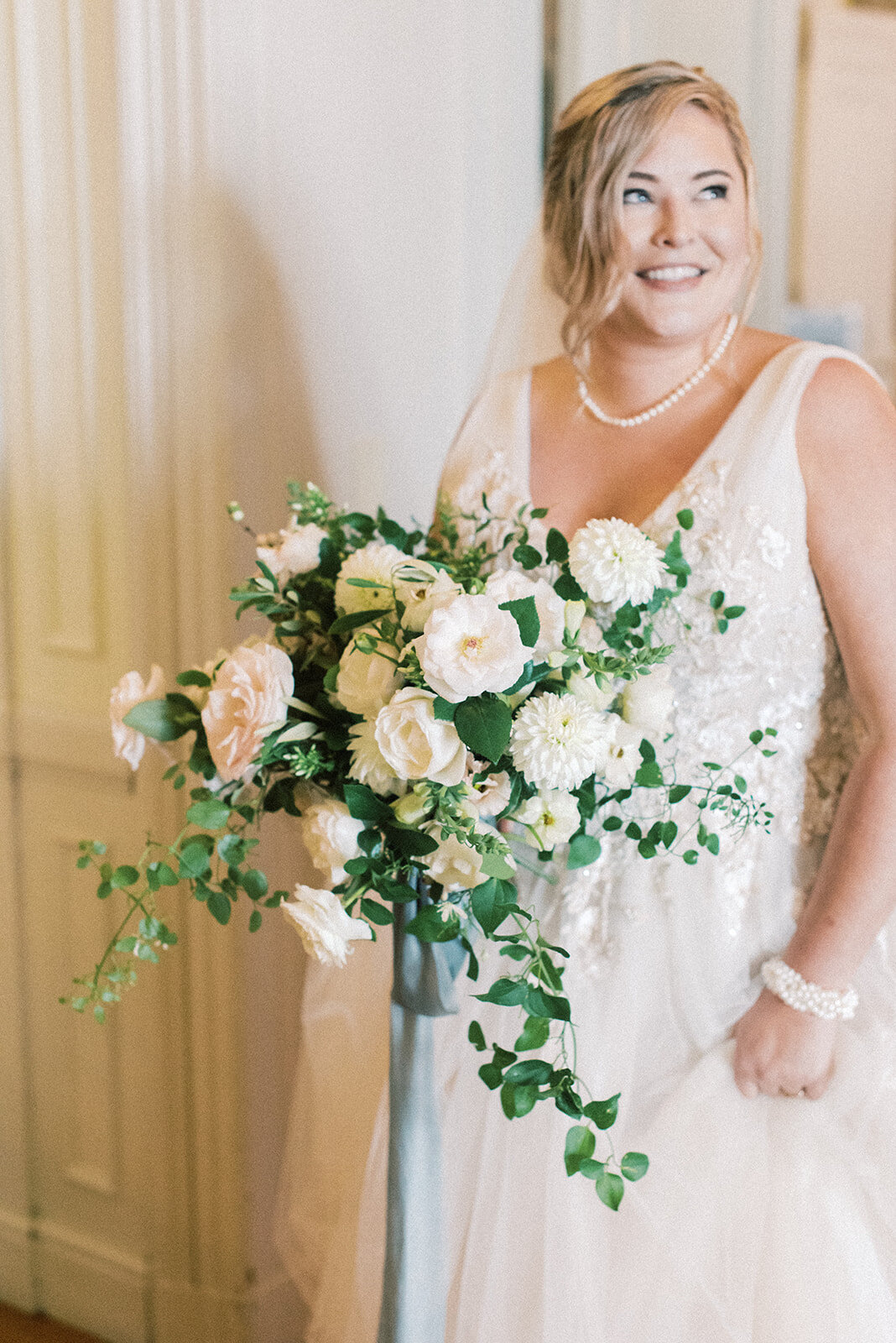 Glen Manor House Wedding Bride Holding Bouquet - Cru and Co