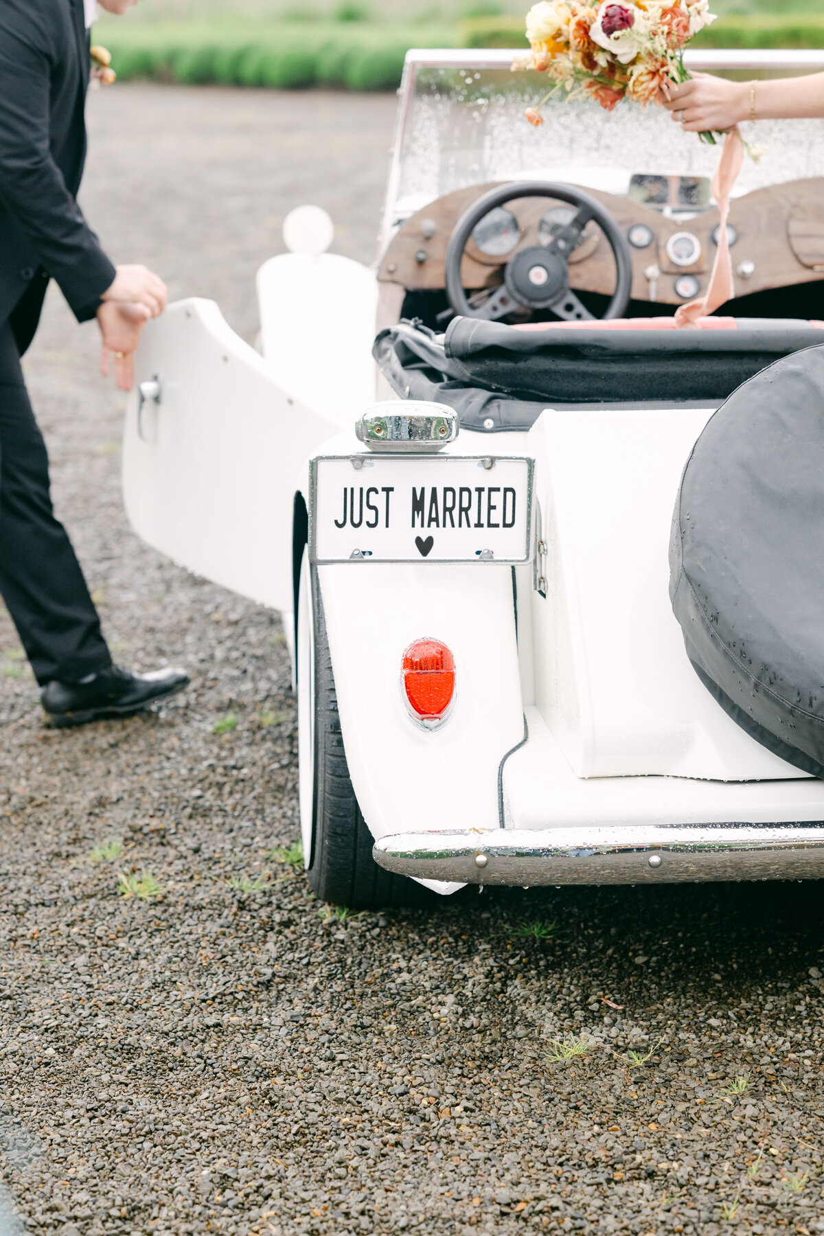 just married car