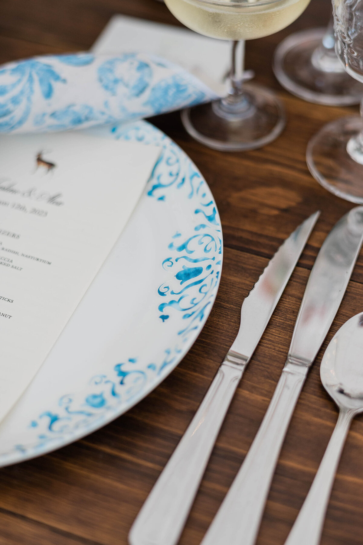 Wedding cutlery on a table setting