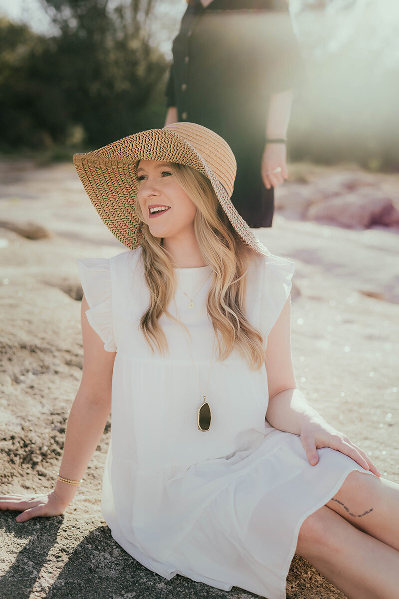 Boho branding portrait in golden light — view branding photo gallery