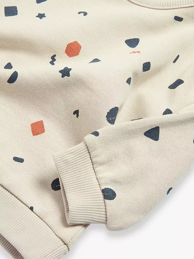 ANYDAY John Lewis & Partners Baby Shapes Print Sweatshirt, Neutral