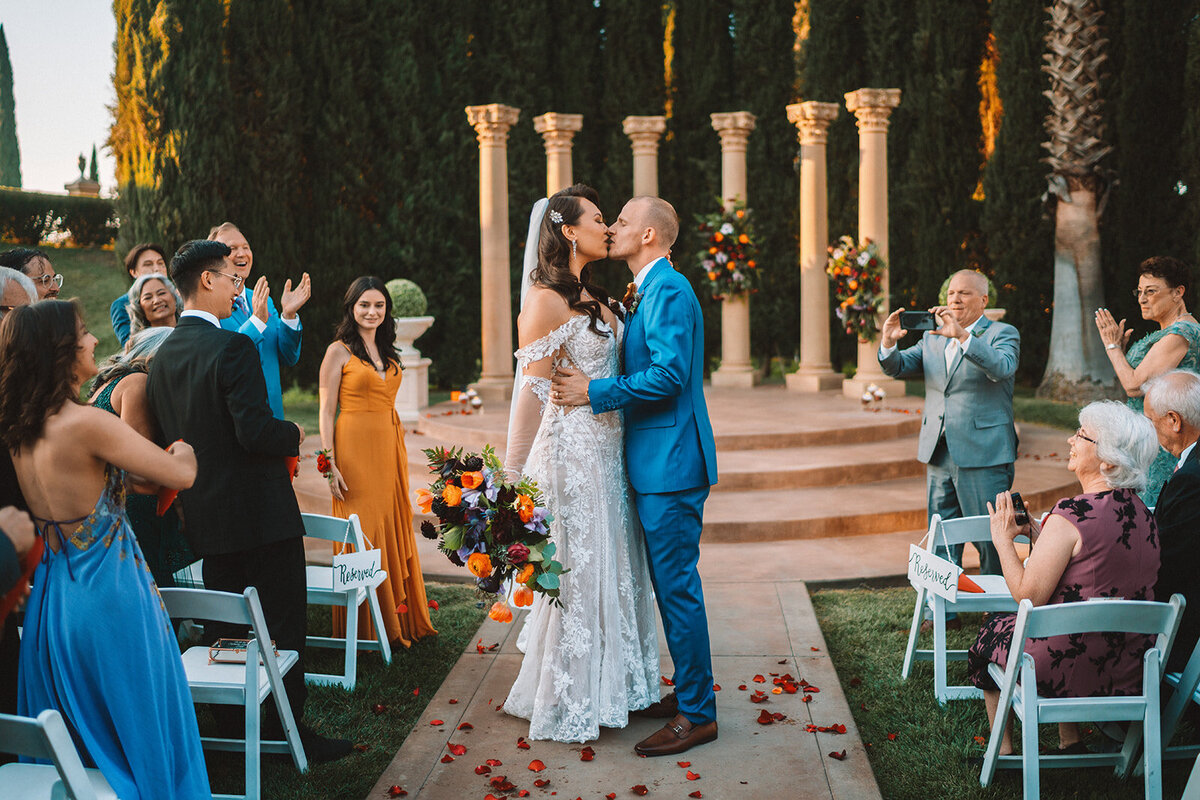 jewel tones wedding ceremony at the pillars