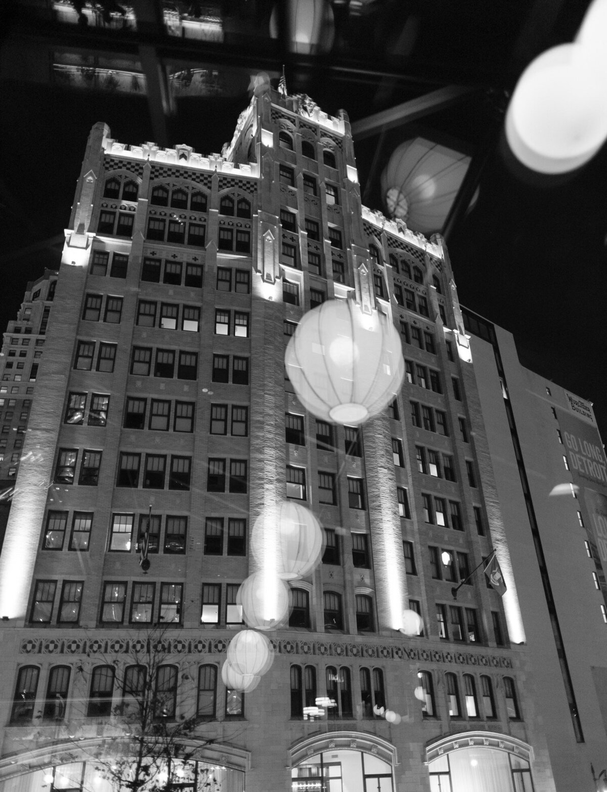 stunning Detroit architecture seen from unique Detroit wedding venue, Shinola Hotel