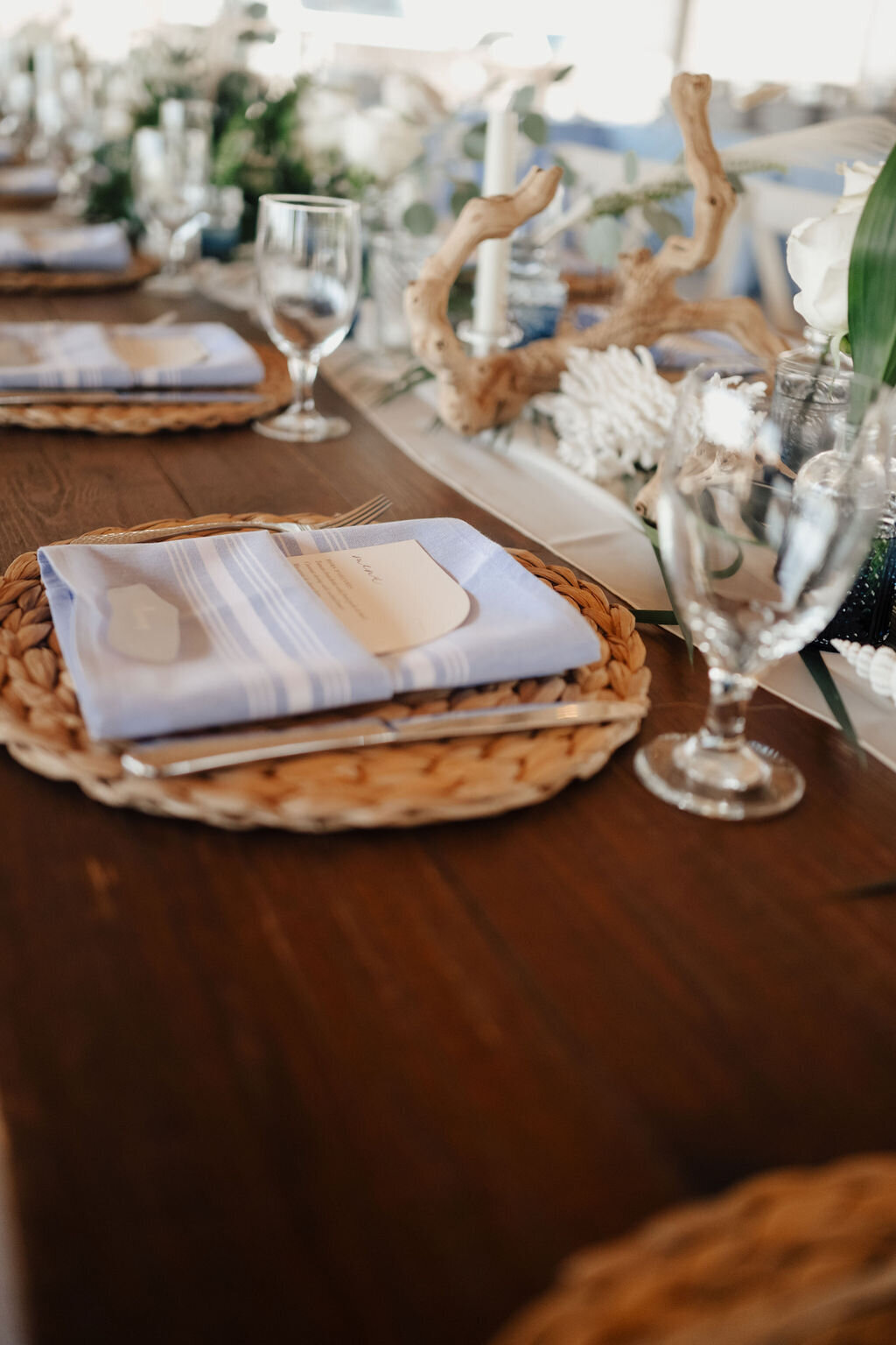 25 - Postcard Inn LGBTQ Destination Beach Wedding Reception Placesetting - Tampa Bay Wedding Planner