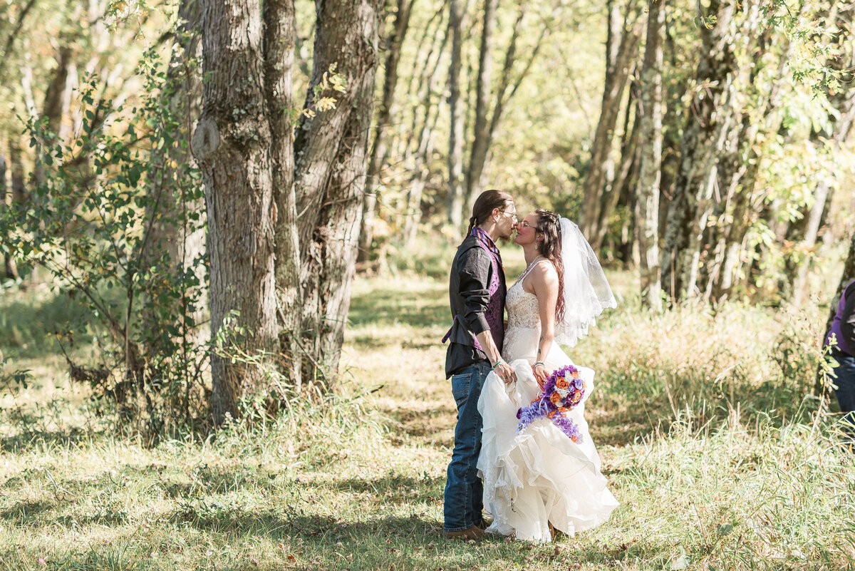 Bride and groom table toast