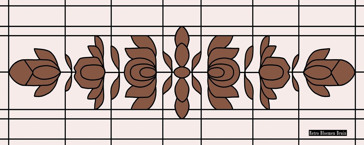 1 Retro Bloemen bruin