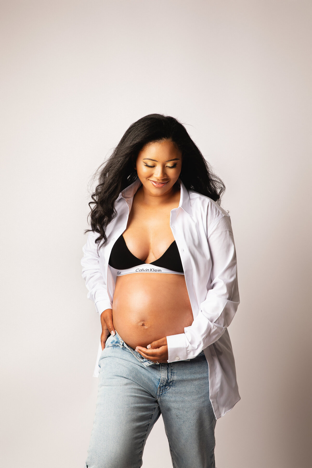 Calvin Klein 90's inspired maternity image