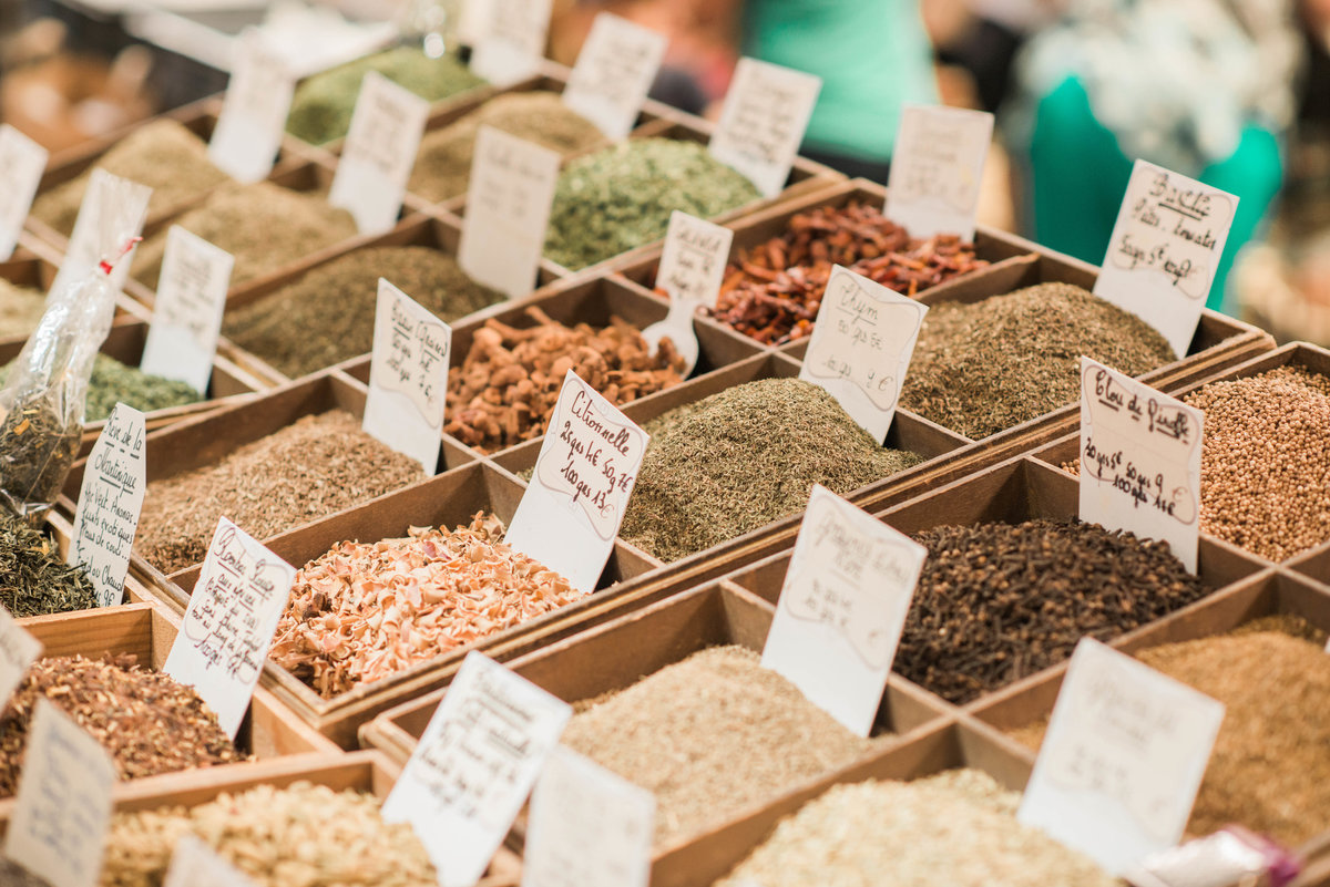 spices at market in southern france