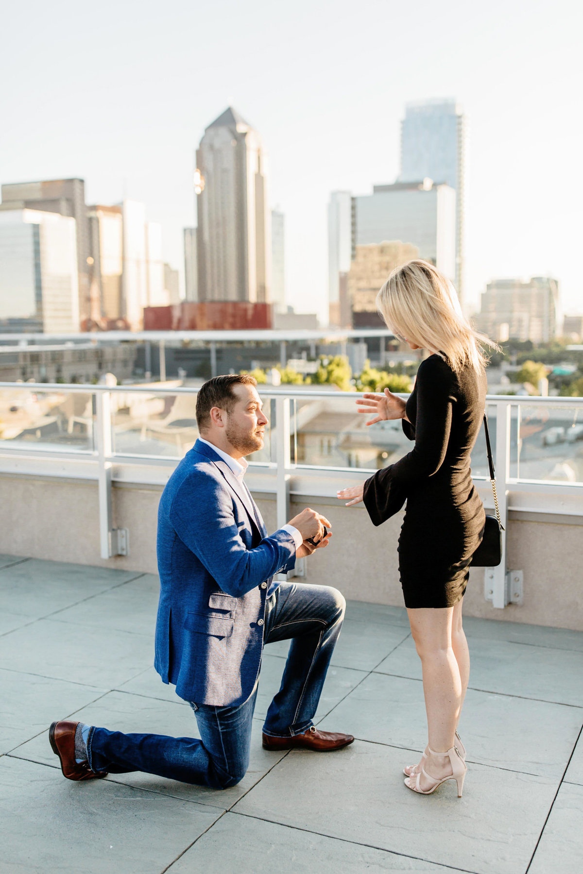 Eric & Megan - Downtown Dallas Rooftop Proposal & Engagement Session-29