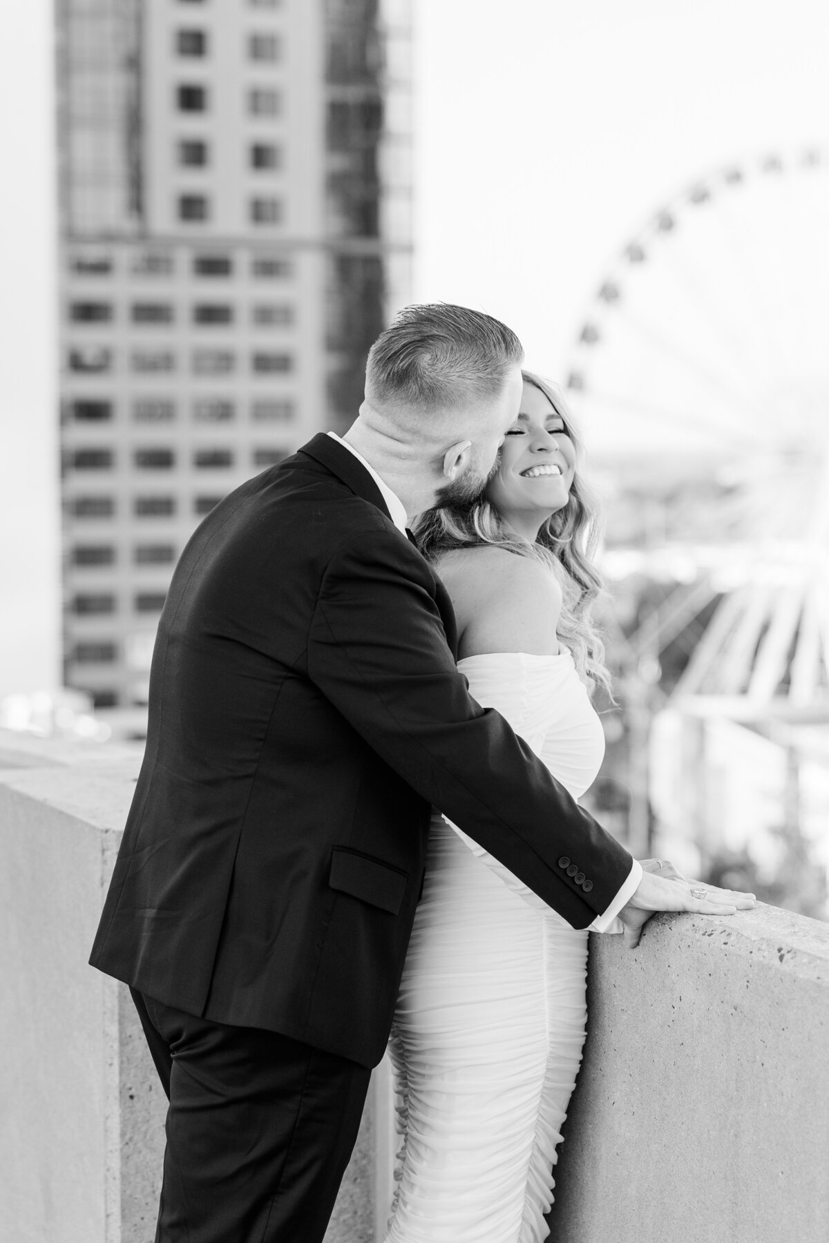 A&C Downtown ATL rooftop engagement photos-179