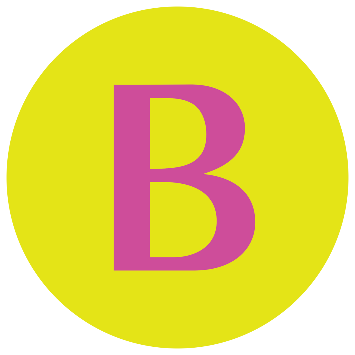 Purple B Yellow Circle