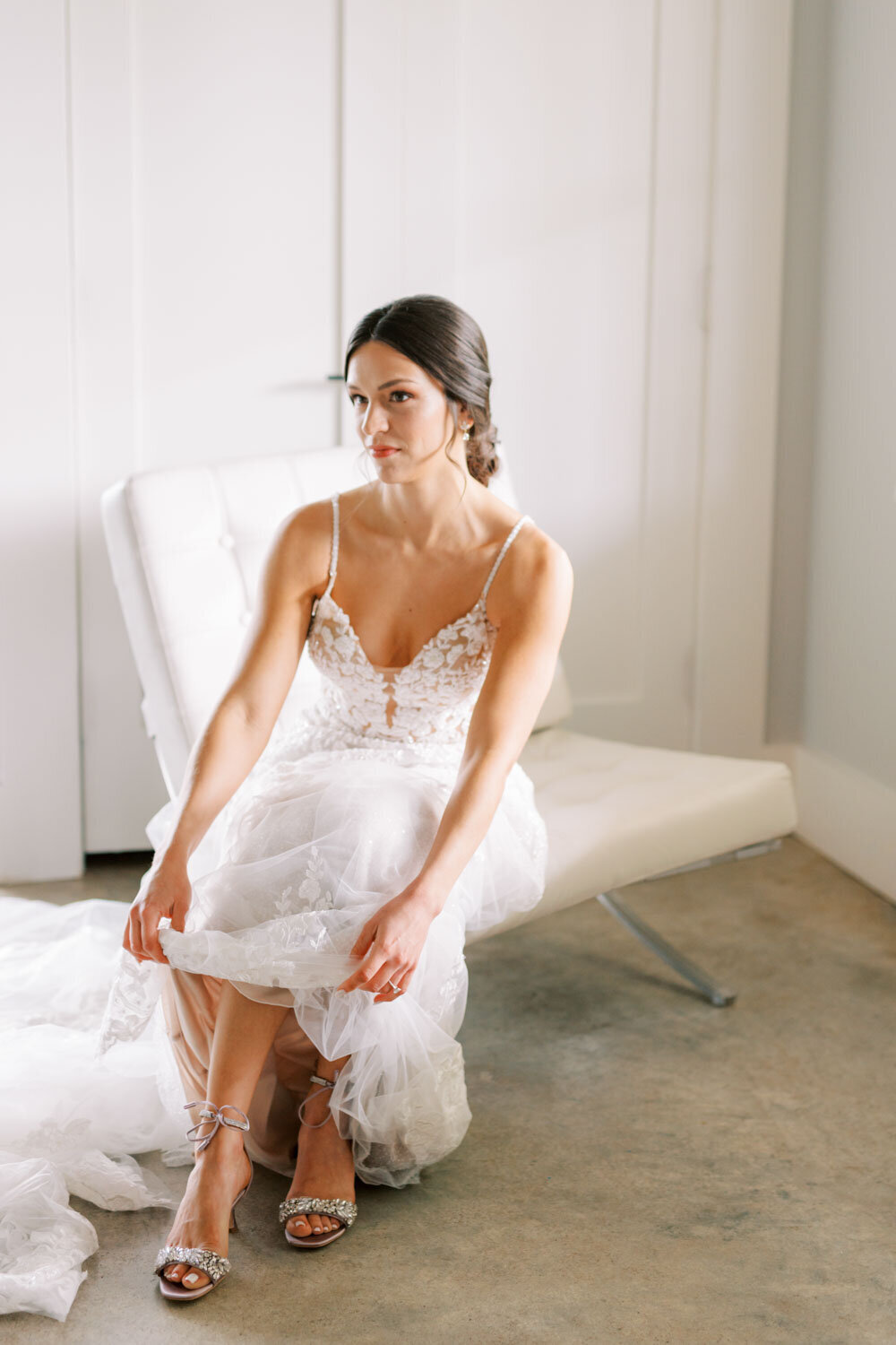 Bridal moments before the wedding