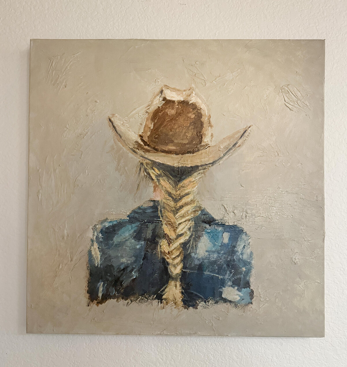 Catherine Lea Art - Cowgirl with Braid Painting-31