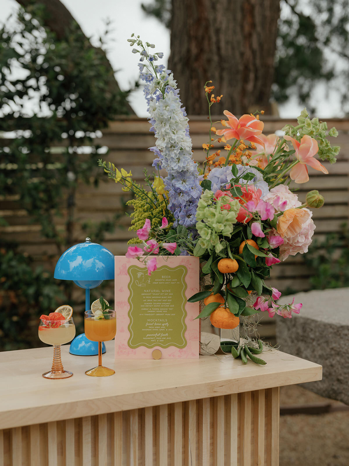 Retro motel chic wedding ceremony at Bodega Los Alamos - 55