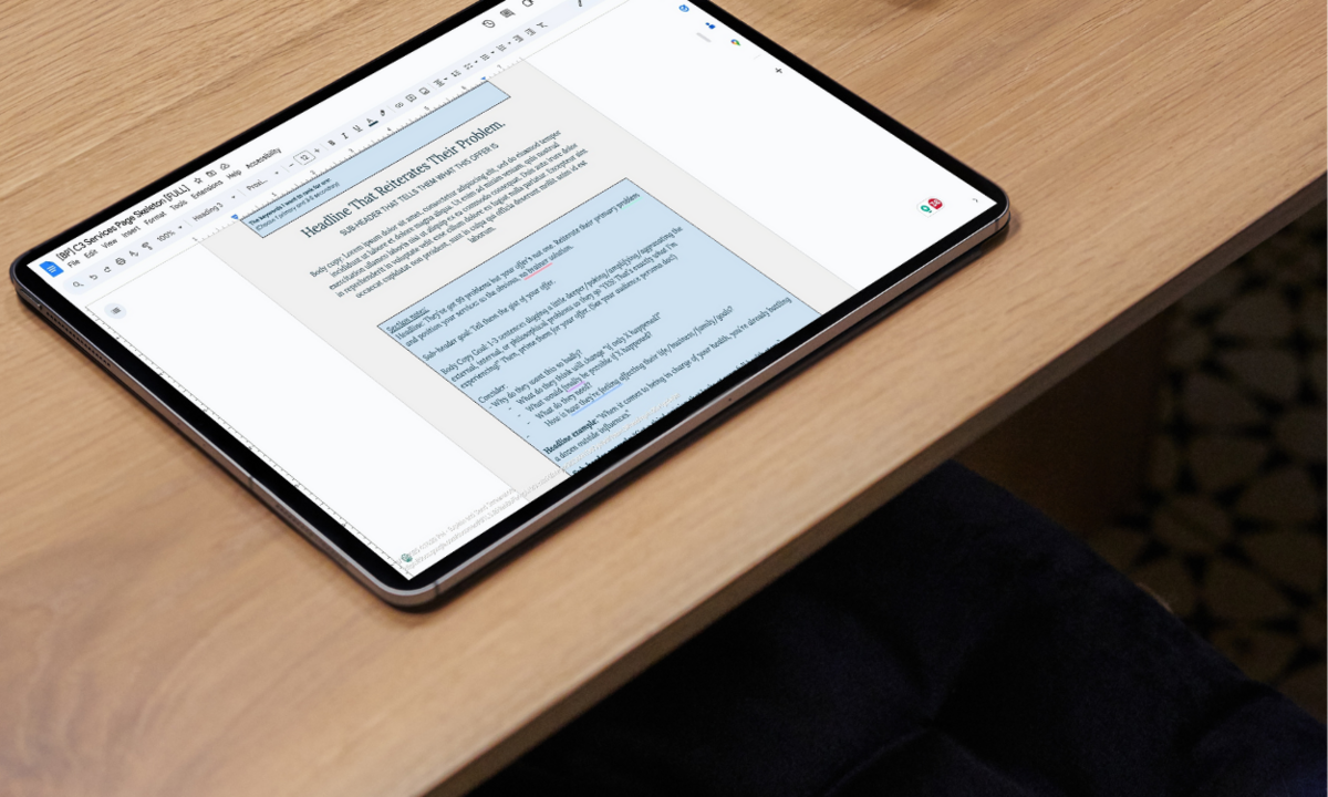 Services Page Template Example Mockup