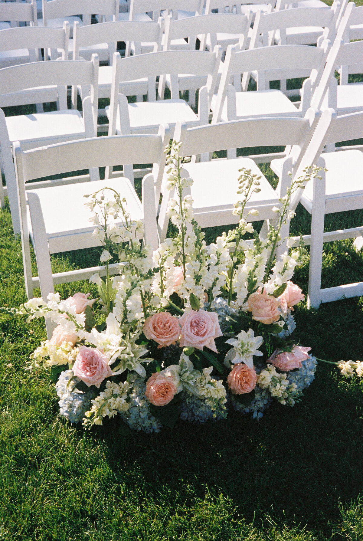 flowers at wedding ceremony