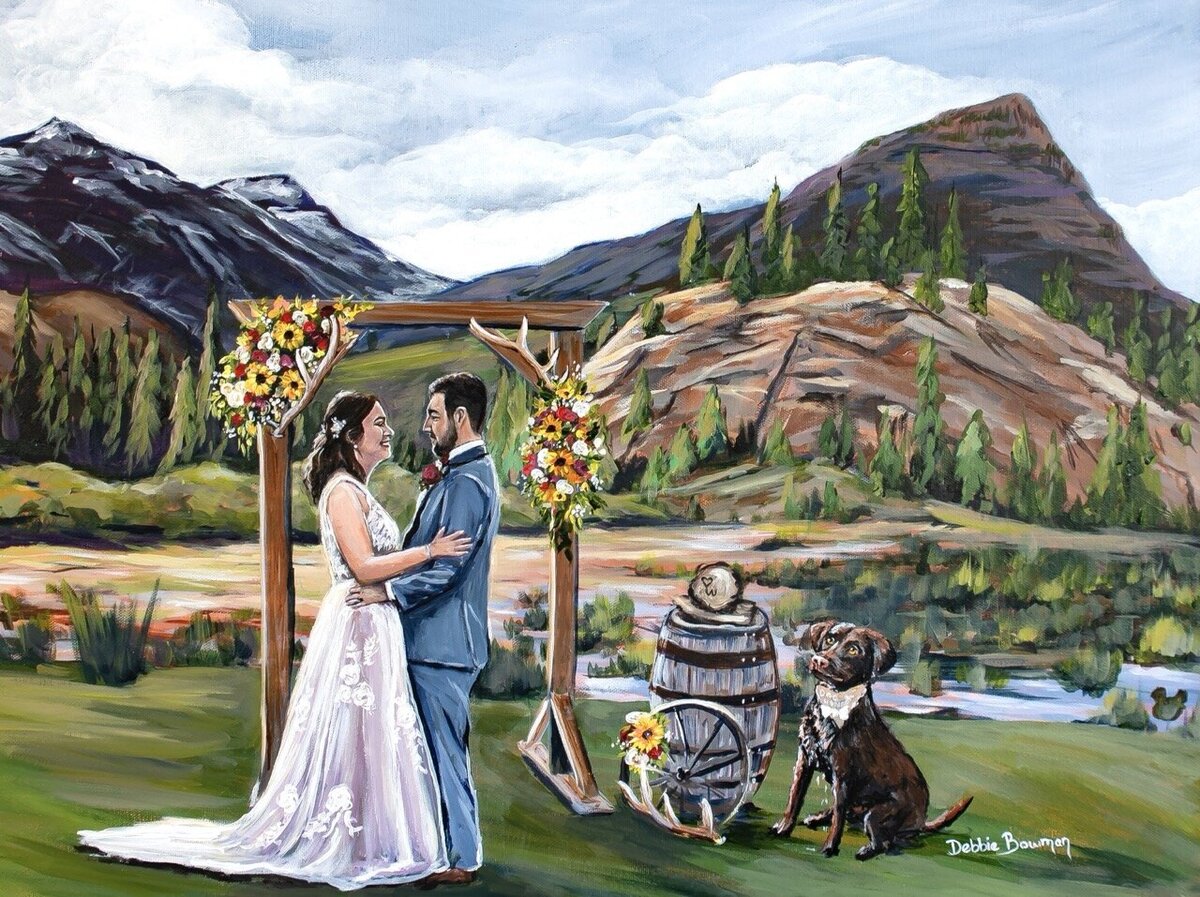 Wyoming live wedding painter, Debbie Bowman Art
