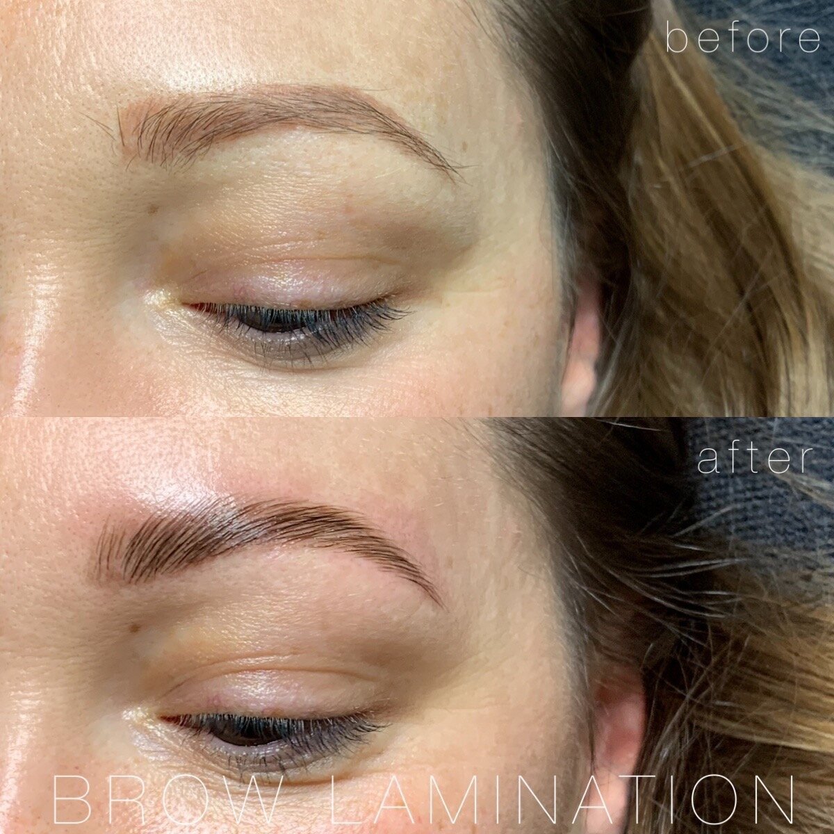 brow lamination beforeafter