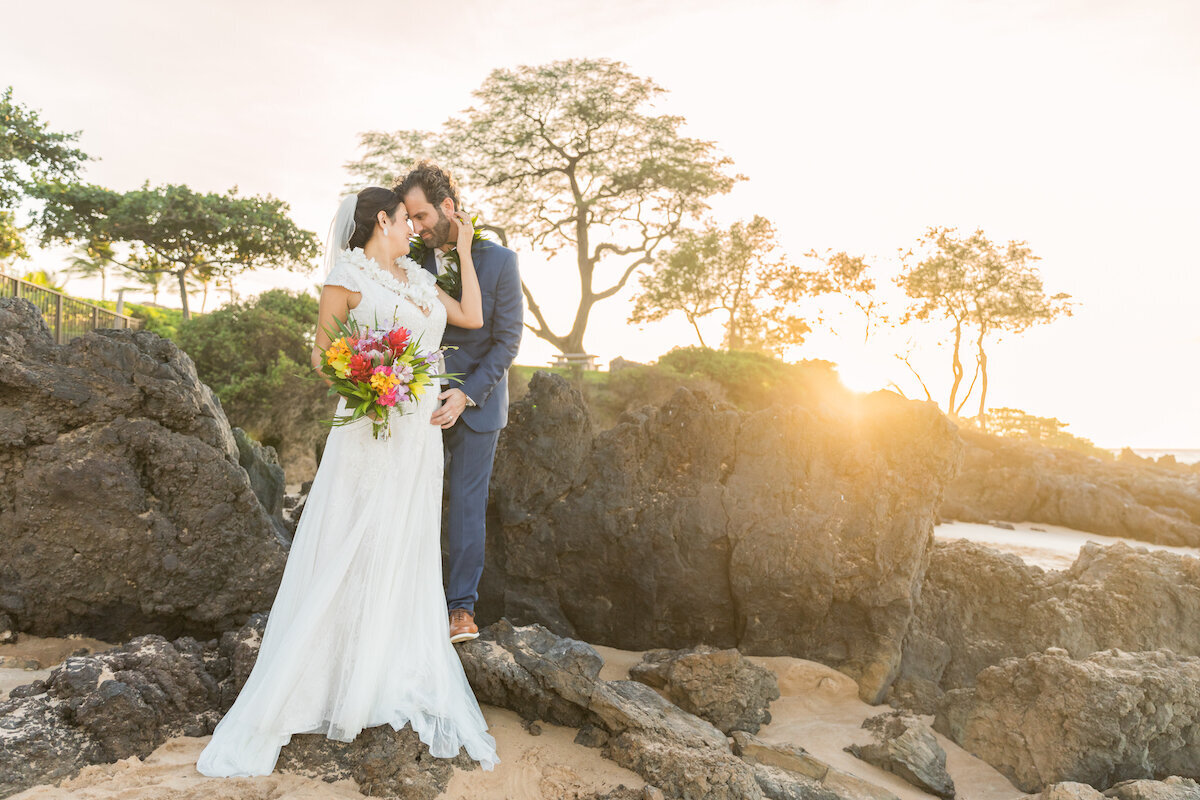Big Island Beach Wedding photography at sunset