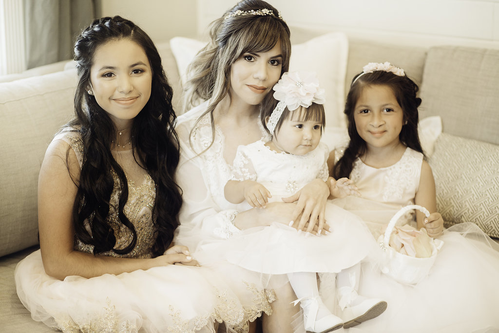 Wedding Photograph Of Four Girls in Dresses Los Angeles