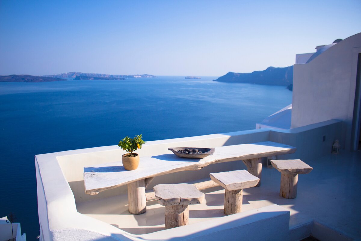 the view from a Greek villa