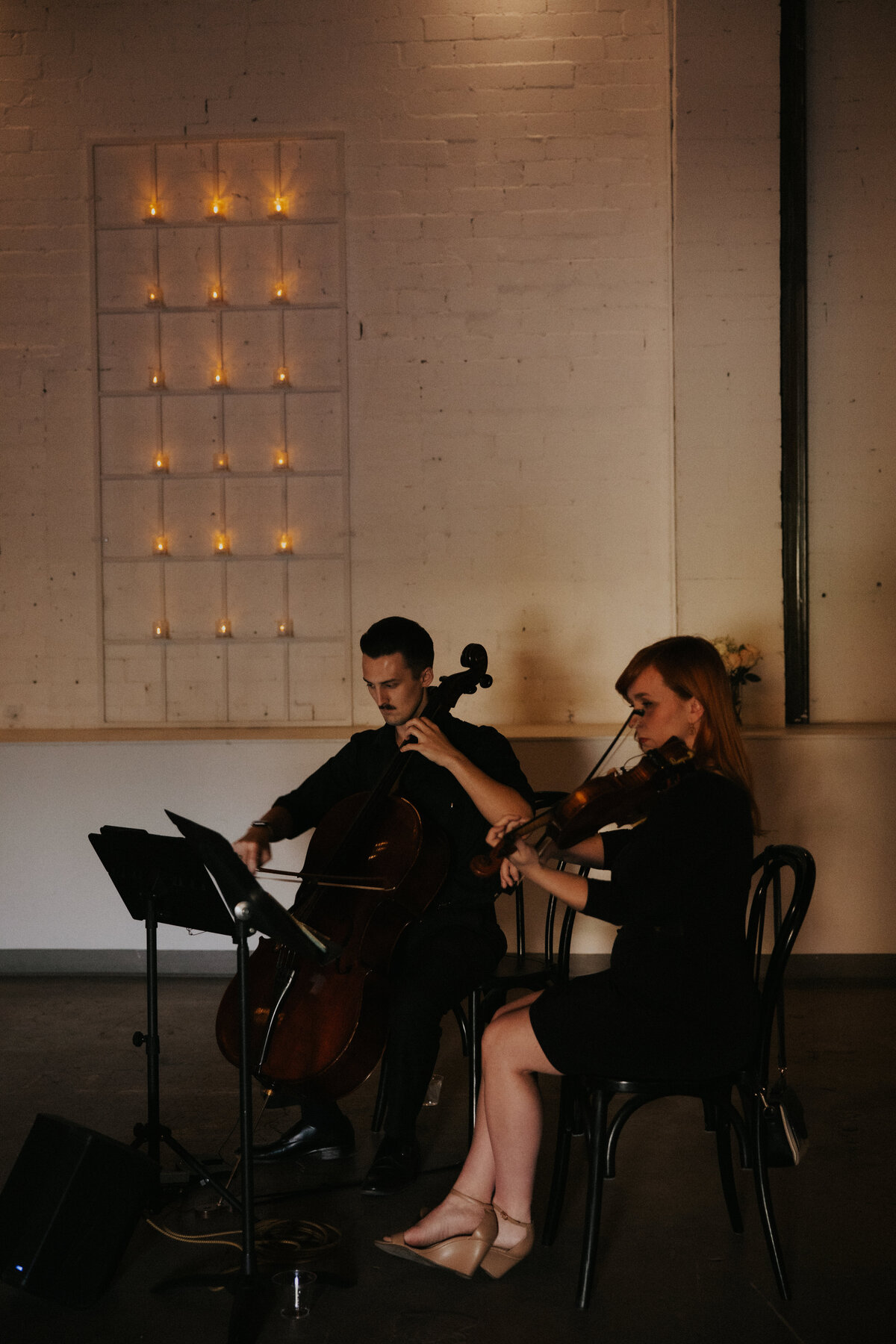 Musicians playing during the wedding processional at the croft downtown wedgewood weddings